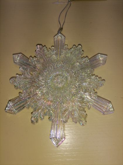 !09 НАБОР 3 ШТУКИ - ЕЛОЧНАЯ ИГРУШКА MARKO FERENZO &quot;FAIRY SEASON &quot; - СНЕЖИНКА 13 СМ. АКРИЛ ПРОЗРАЧНЫЙ