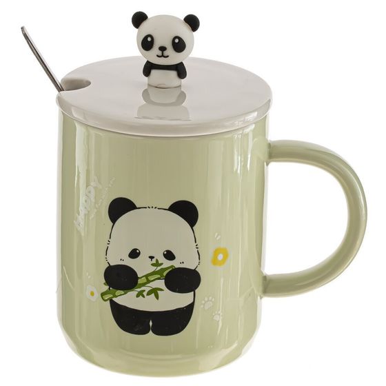 Кружка с крышкой и ложкой, 250 мл, L7,9 W7,9 H10 см