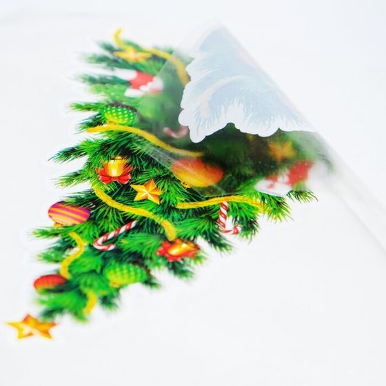 !09 Набор наклеек(3 набора) на окна &quot;Новогодний&quot; 4 наклейки в наборе, 14,3 x 16 см.