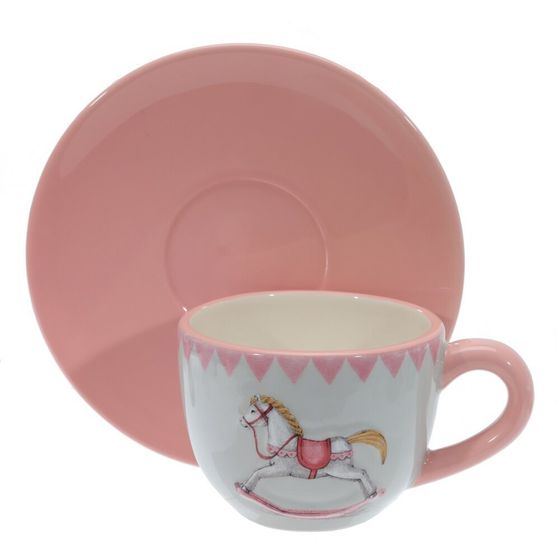 Набор чашка с блюдцем &quot;Лошадка&quot;, 250 мл, L15 W15 H8 см
