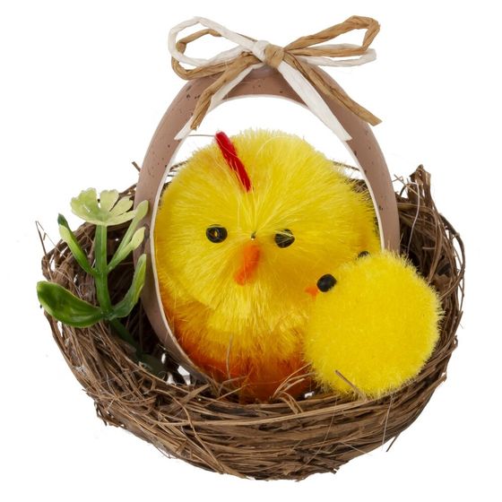 Набор из 2-х изделий декоративных "Гнездо пасхальное" (5,5*5), L11 W6 H6 см