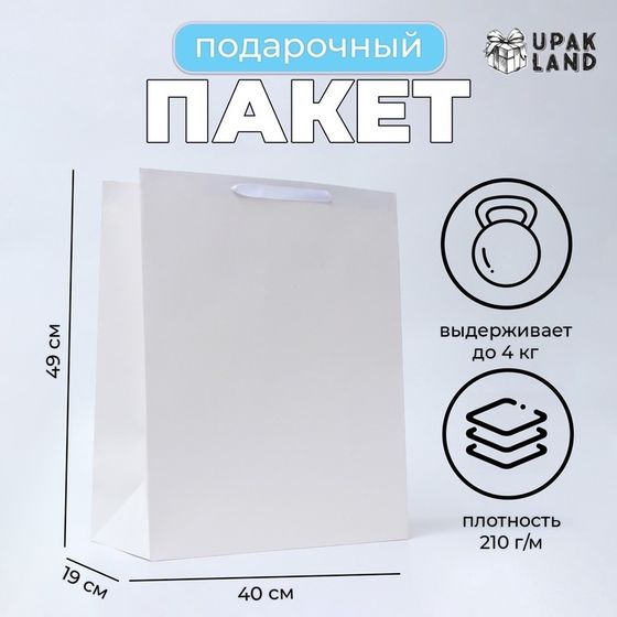 Пакет ламинированный вертикальный «Белый», XL 40×49×19 см