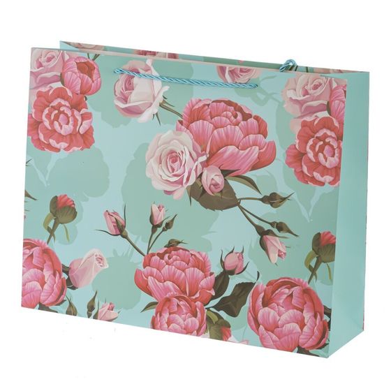 Пакет подарочный (бумага 210г/м2, блок микс 12шт), L38,5 W11 H30 см, 4в.