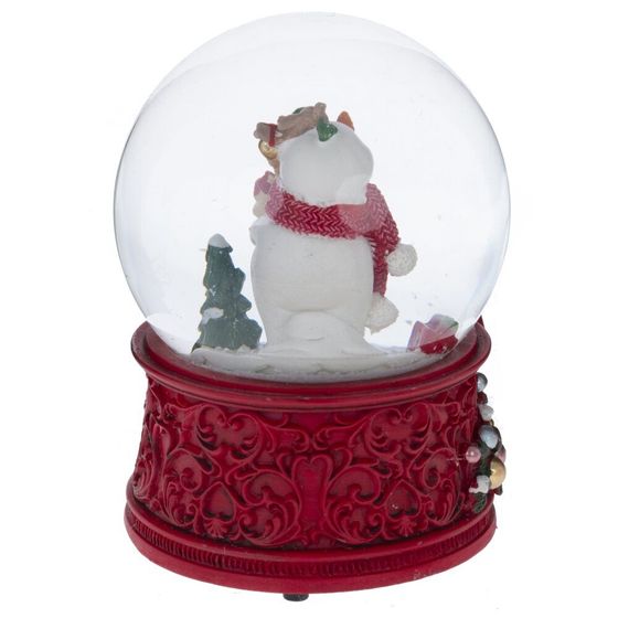 Фигурка декоративная &quot;Снеговик&quot; в стекл шаре (ключ, муз), L10 W10 H14 см, 2в.