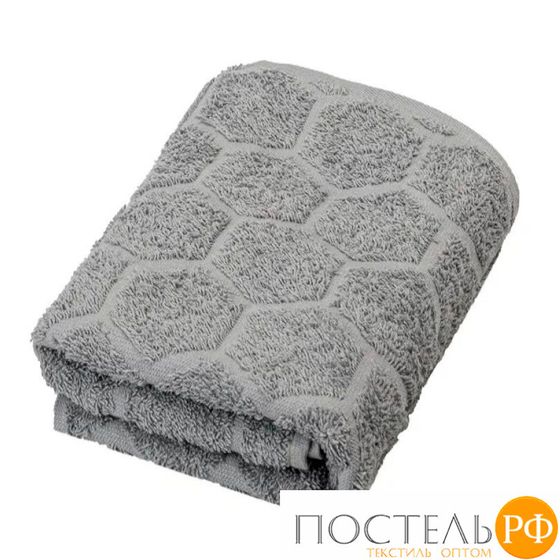 529702/7 Полотенце махровое с бордюром &quot;Сота&quot; стальной 50*90, 420гр/м2