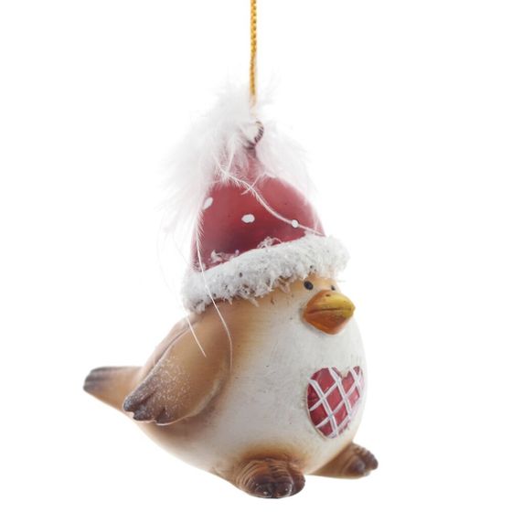 Фигурка декоративная подвесная "Птичка",   L5 W5,5 H6,5 см, 2в.