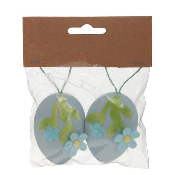 Набор из 2-х изделий декоративных подвесных &quot;Яйцо пасхальное&quot; (4*2*6), Д10 Ш2 В12 см, 2в.