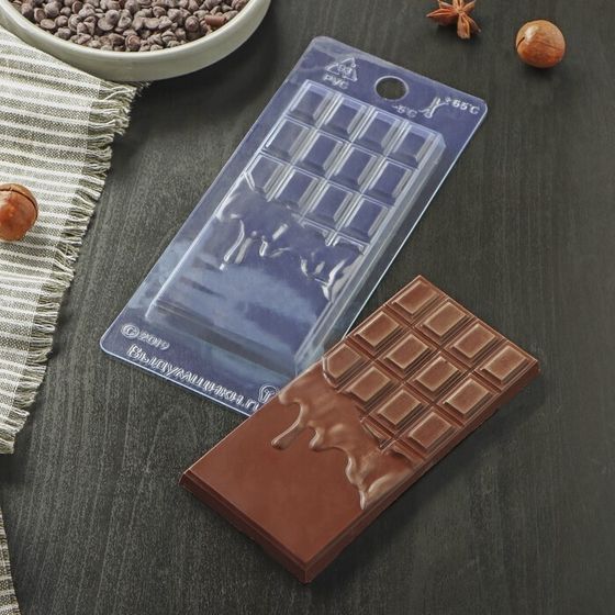 Форма для шоколада и конфет «Шоколад горячий», 7×15×1 см, цвет прозрачный