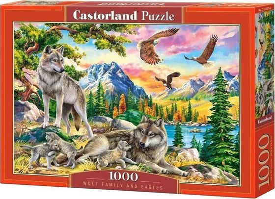 Castorland Puzzle 1000 element?w Wilcza rodzina i or?y