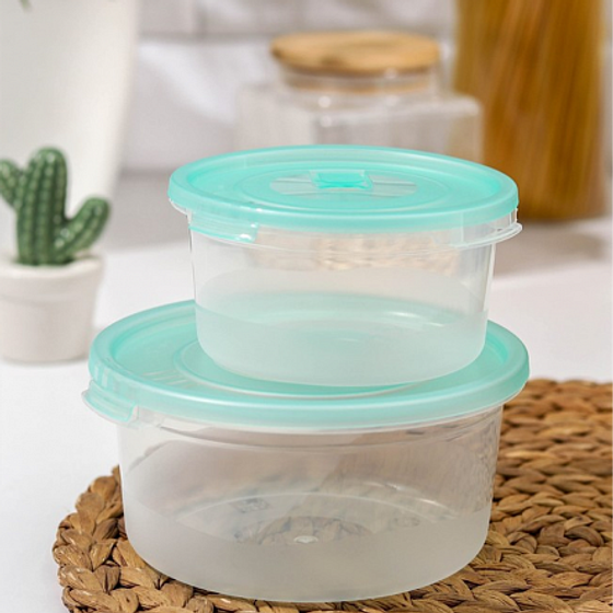 Набор контейнеров СМАЙЛ 0.40.81.4л для СВЧ круглые