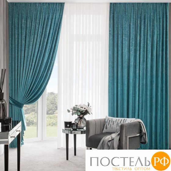 Togas КАСЕЛЛИ син. Шторы 260x275-2, подхваты-2, 4 пр.