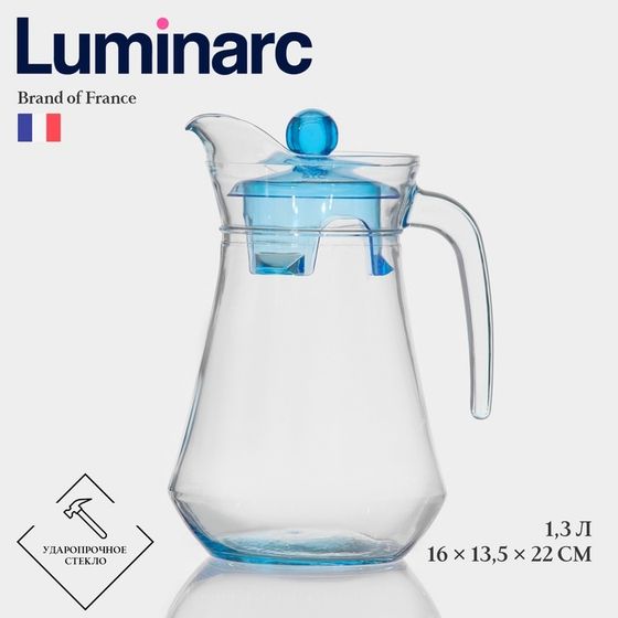 Кувшин Luminarc Arc, 1.3 л, стекло, голубой
