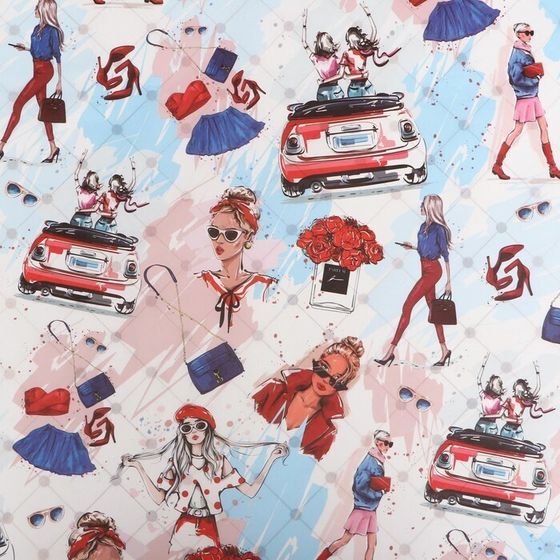 !Бумага упаковочная 2 листа глянцевая двусторонняя &quot;Красотка&quot;, 70 х 100 см