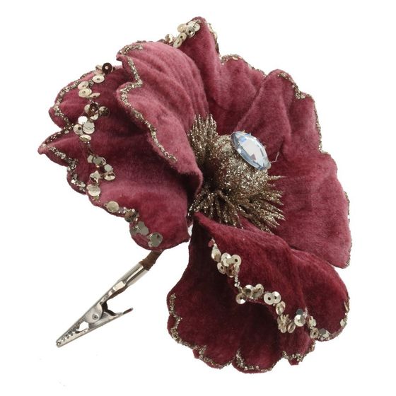 Цветок искусственный &quot;Магнолия&quot; (на клипсе), L14 W14 H11,5 см