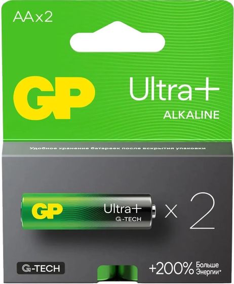 Батарея GP Ultra Plus Alkaline 15AUPA21-2CRSB2 (AA) блистер (2шт)