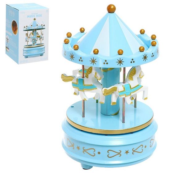 Заводная музыкальная игрушка «Карусель», цвет МИКС, уценка