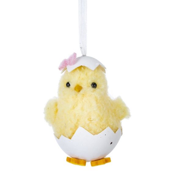 Изделие декоративное подвесное &quot;Цыпленок&quot; (блок 12шт), L6 W6 H8 см, 3в.