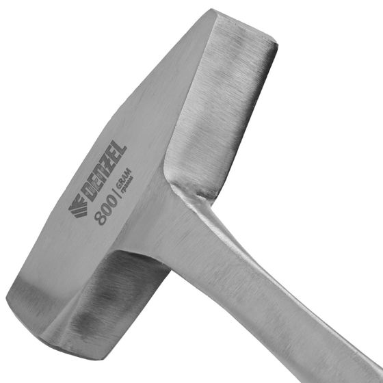 !09 Молоток слесарный Denzel 10405, цельнометаллический, двухкомпонентная рукоятка, 800 г