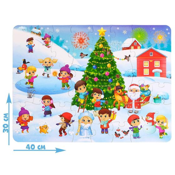 !09 Набор пазлов(2 набора): Пазл с окошками «Зимние радости»27 элементов + Пазл с окошками «Зверята в лесу» 24 элемента