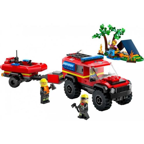 LEGO 4X4 Пожарный грузовик со спасательной лодкой Игра-конструктор