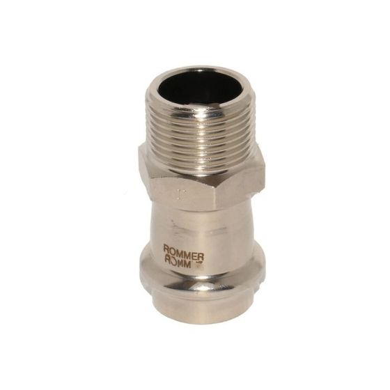 Переходник ROMMER RSS-0021-001512, ВПр-НР, d=15 мм x 1/2&quot;, пресс, нержавеющая сталь