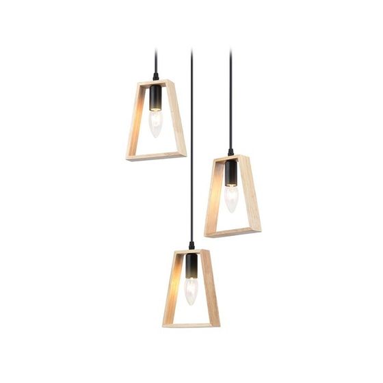 Светильник подвесной в стиле лофт Ambrella light, Loft, TR80499, 3хE14, цвет чёрный, светлое дерево