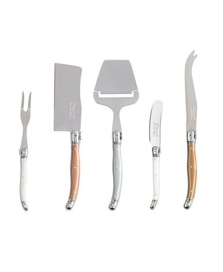 Laguiole 5 Piece Cheese Knife, Fork and Slicer Set