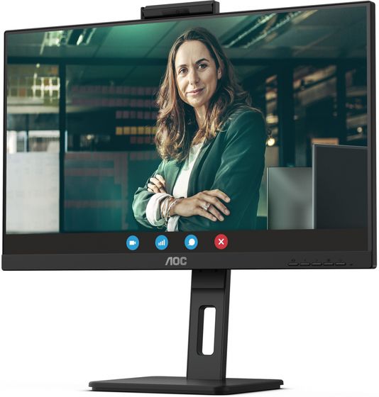 Монитор 27&quot; AOC Pro Q27P3CW черный/IPS/LED/4ms/16:9/HDMI/M/M/Cam/матовая/HAS Piv/1000:1/350cd/2560x1440/75Hz/DP/QHD/USB (Q27P3CW)
