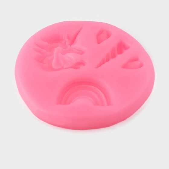 !Силиконовый молд «Радужный единорог», 6,3×0,5 см, цвет МИКС