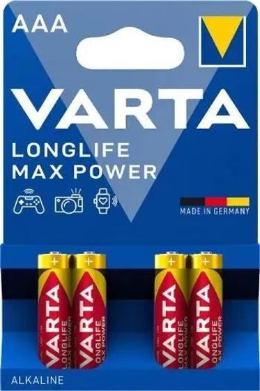 Батарейка Varta LongLife Max Power LR03 Alkaline (AAA) блистер (4шт)