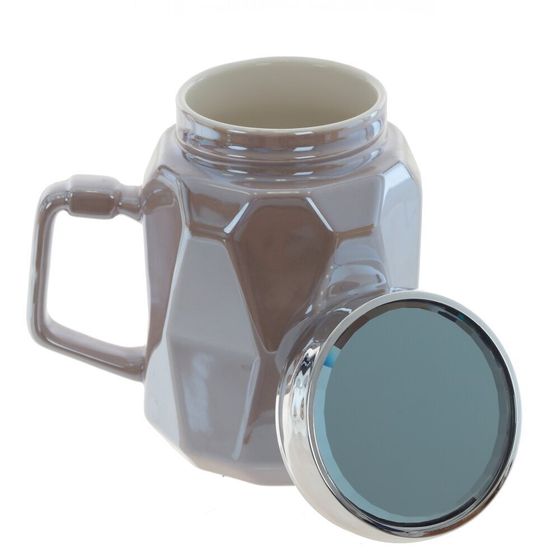 Кружка с крышкой, 550 мл, L13 W9 H13 см, цвет микс