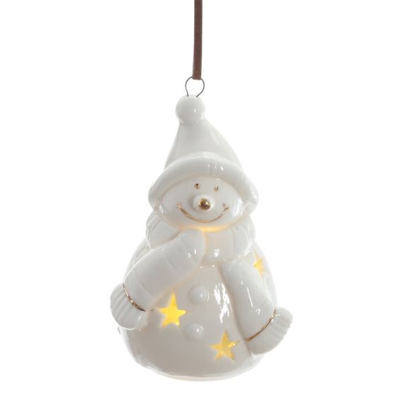 Фигурка декоративная подвесная &quot;Снеговик&quot; с подсветкой (2хLR44), L5 W5 H8 см, 2в.