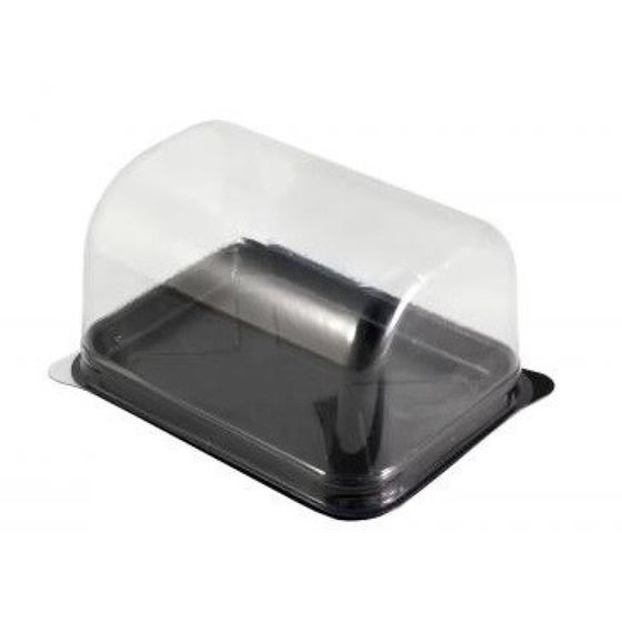 !09 Контейнер (набор 8 штук) для торта пластиковый одноразовый с крышкой 15,3×11,6×8,2 см, внутренний 13×9,3×8,1 см, прозрачный