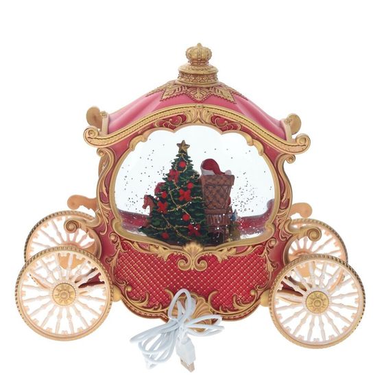 Изделие декоративное &quot;Дед Мороз в карете&quot; (подсвет, вьюга, 3хААА н/п +USB), L26 W11 H22 см