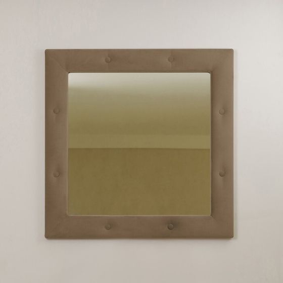Зеркало квадратное «Алеро», 855×855 мм, велюр, металлические пуговицы, цвет velutto 5