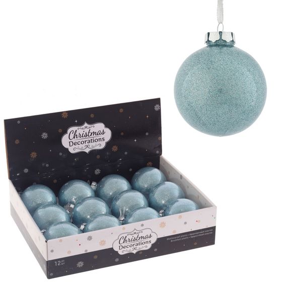 Набор из 12шт Украшение новогоднее "Шар", D 8 см, L35 W27 H8,5 см