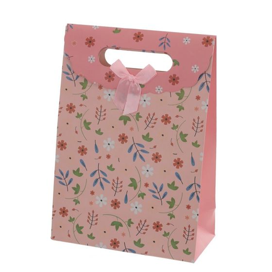 Пакет подарочный (бумага 210г/м2, блок микс 12шт), L19 W9 H27 см, 4в.