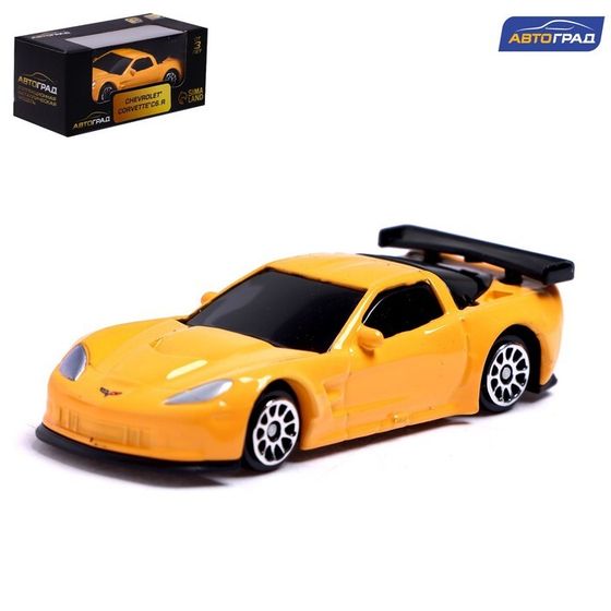 Машина металлическая CHEVROLET CORVETTE C6-R, 1:64, цвет жёлтый