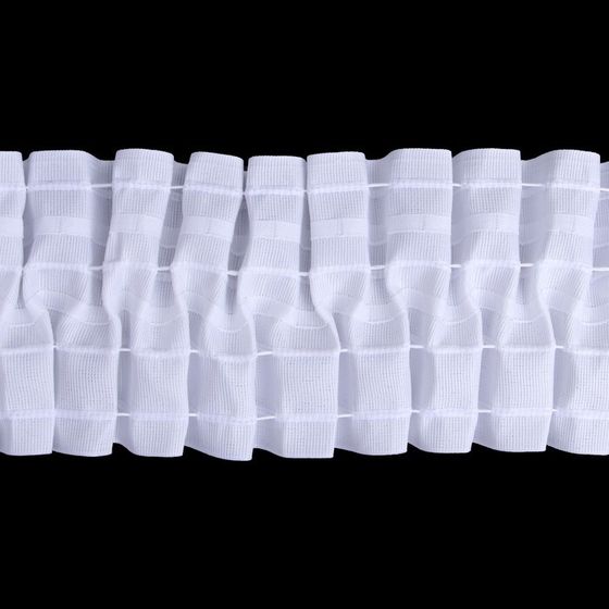Шторная лента классическая, матовая, 10 см, 50 ± 1 м, цвет белый