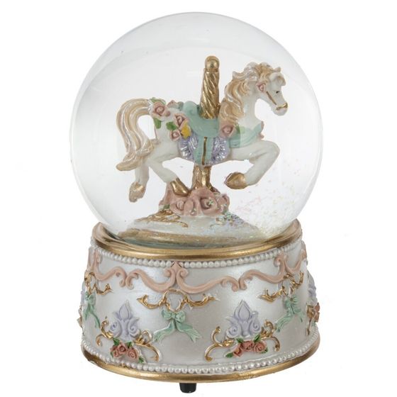 Фигурка декоративная в стекл шаре&quot;Карусель&quot; (ключ, муз), D 10 см, L9,5 W10 H14 см