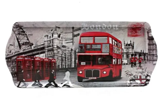 !Поднос сервировочный "Лондон" 38,8x24 cм. (пластик)