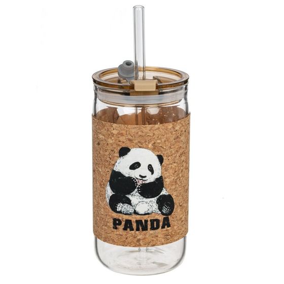 Бутылка с трубочкой, L7 W7 H14,3 см, 1 штука, дизайн микс