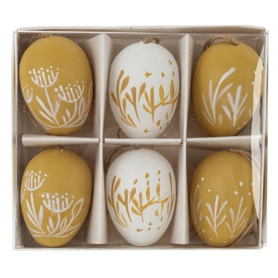 Набор из 6-ти изделий декоративных подвесных "Яйцо" (3,5*5,5), L15 W13 H5 см