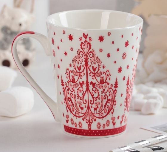 !09 Кружка фарфоровая «Прекрасная ёлка», 310 мл