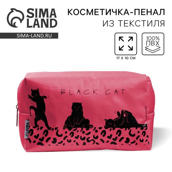 Косметичка «Black Cat» 17х10х5 см, на молнии