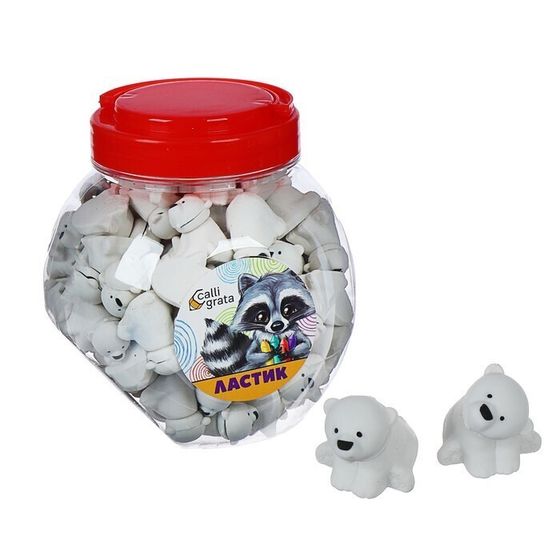 !09 Ластик (набор 5 штук) фигурный "Мишка"