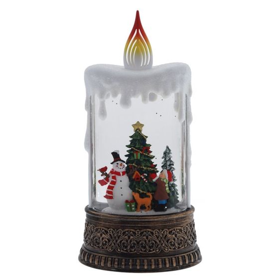 Изделие декоративное &quot;Свеча&quot; (подсвет, муз, вьюга, 3хААА н/п +USB), L12,5 W8 H25 см