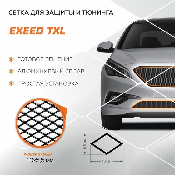 Защитная сетка радиатора Automax для Exeed TXL I рестайлинг 2021-н.в., алюминий, с крепежом