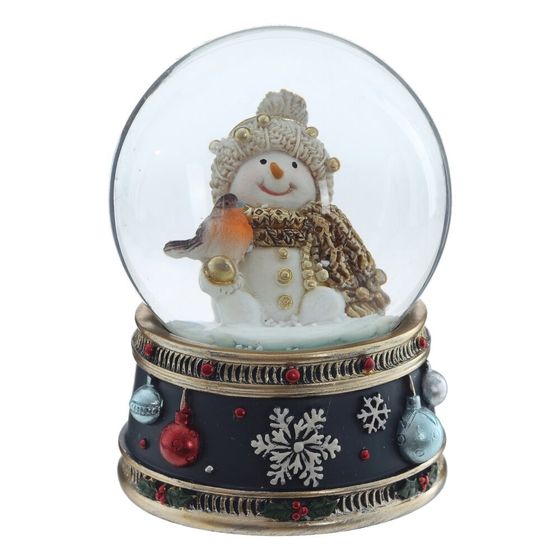Фигурка декоративная &quot;Снеговик&quot; в стекл шаре, D 6.5 см, L6,5 W6,5 H8,5 см, 2в.