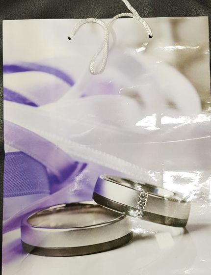 !НАБОР 2 ШТУКИ - Пакет бумажный "Кольца" 17*23*10см., дизайн микс